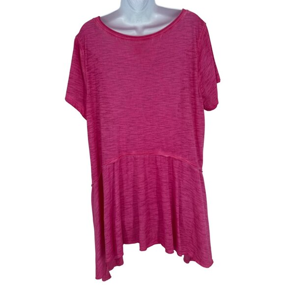 Lane Bryant Womens Pink Short Sleeve High-Low Hem Top Size 18/20 - Picture 4 of 6